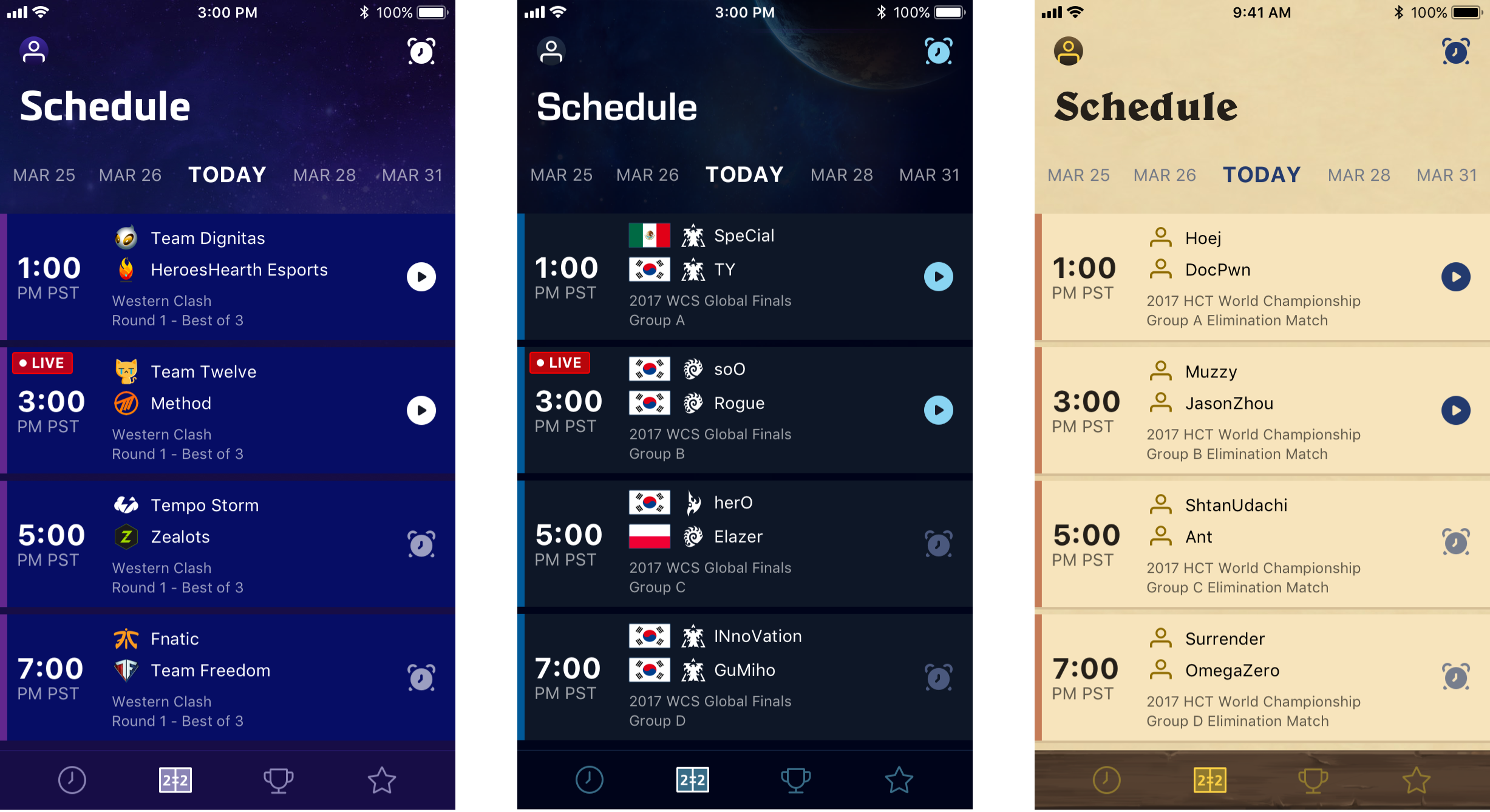 Schedules