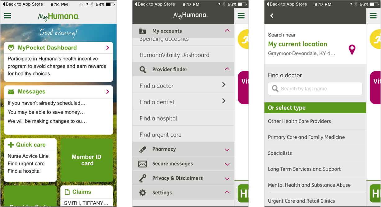 MyHumana Old Navigation
